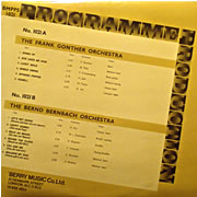 FRANK GONTHER ORCHESTRA, BERND BERNBACH ORCHESTRA / Programme Production No.1021